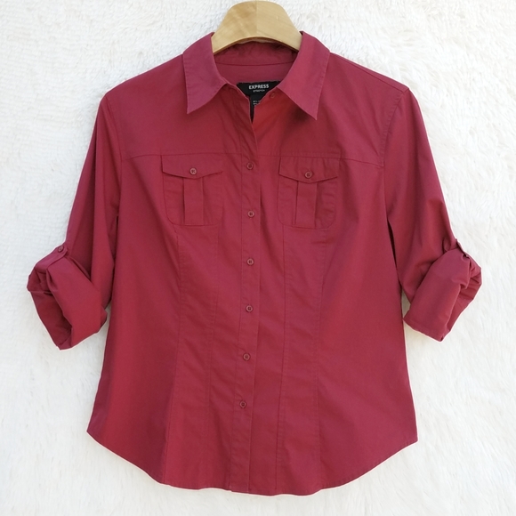 Express Tops - Vintage Express Woman’s Size 7/8 Long Sleeve Button Up Shirt